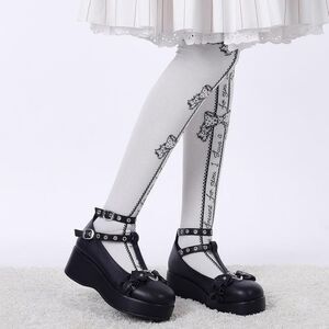 (S-4547) BYOMIGY Mary Jane Shoes Women Goth Platform Heels Sz 36 (5.5)